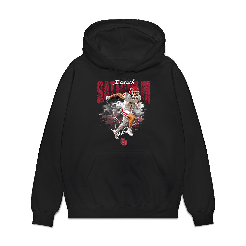 Oklahoma - NCAA Football : Isaiah Sategna III - Collage Premium Hooded Sweatshirt-0
