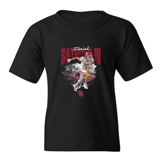 Oklahoma - NCAA Football : Isaiah Sategna III - Collage Youth T-Shirt-0