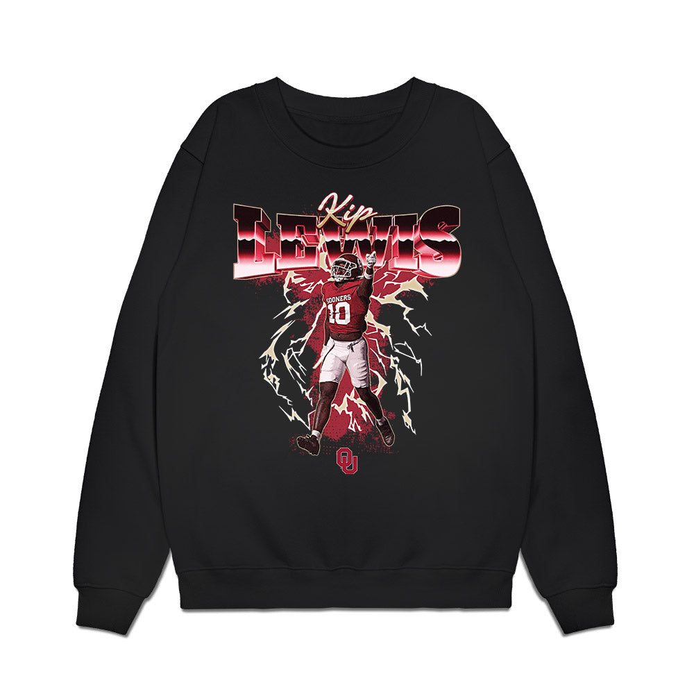 Oklahoma - NCAA Football : Kip Lewis - Collage Premium Crewneck Sweatshirt-0