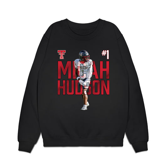 Texas Tech - NCAA Football : Micah Hudson - Collage Premium Crewneck Sweatshirt-0