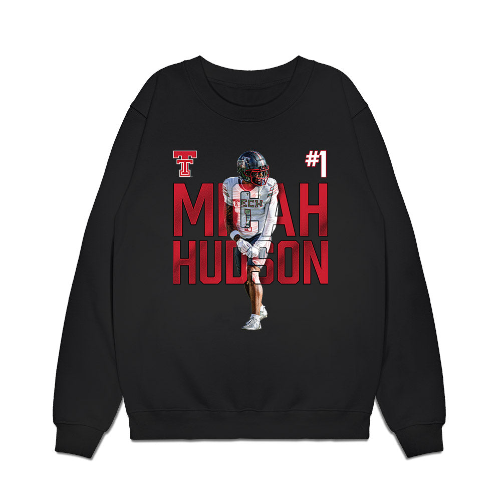 Texas Tech - NCAA Football : Micah Hudson - Collage Premium Crewneck Sweatshirt-0