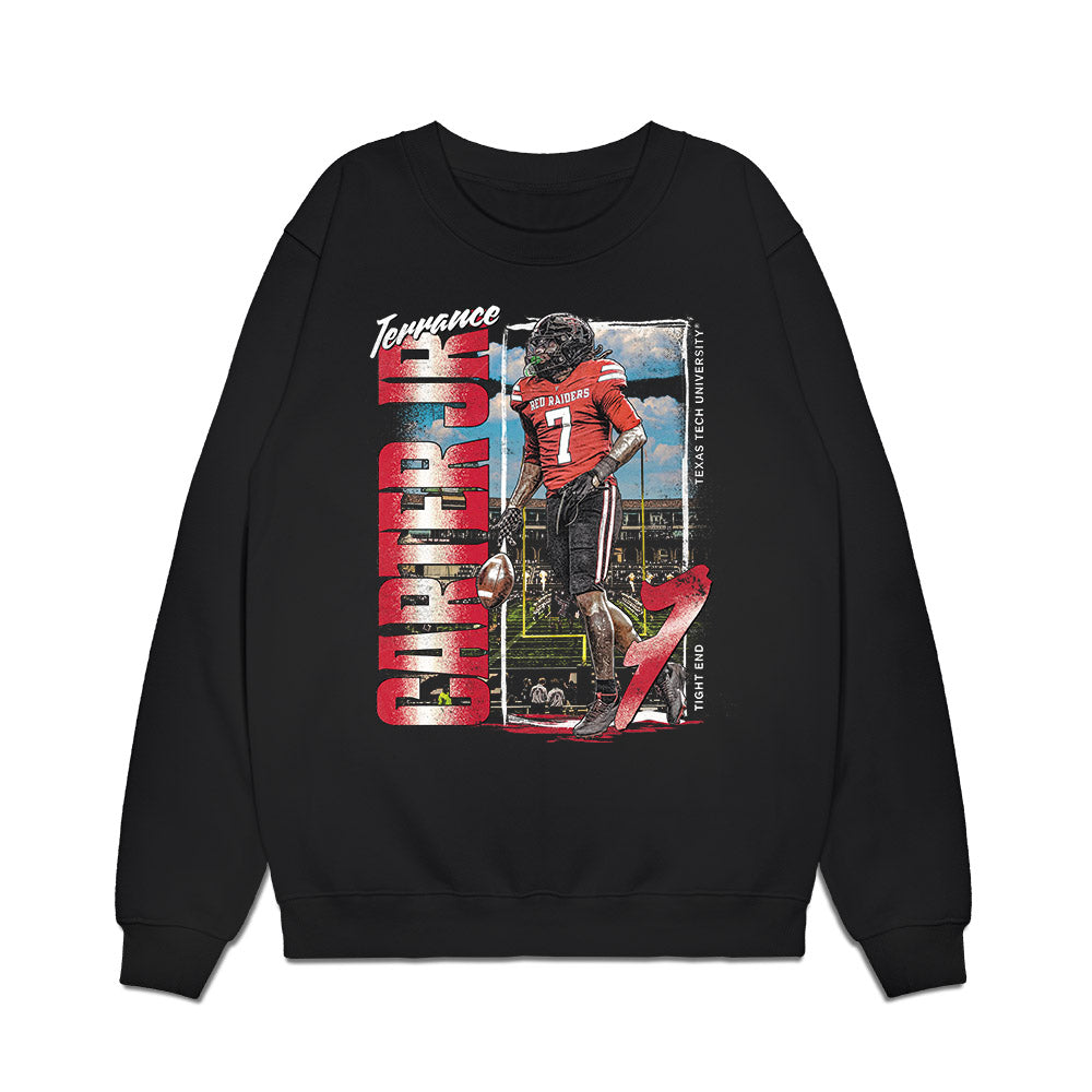 Texas Tech - NCAA Football : Terrance Carter Jr - Collage Premium Crewneck Sweatshirt-0