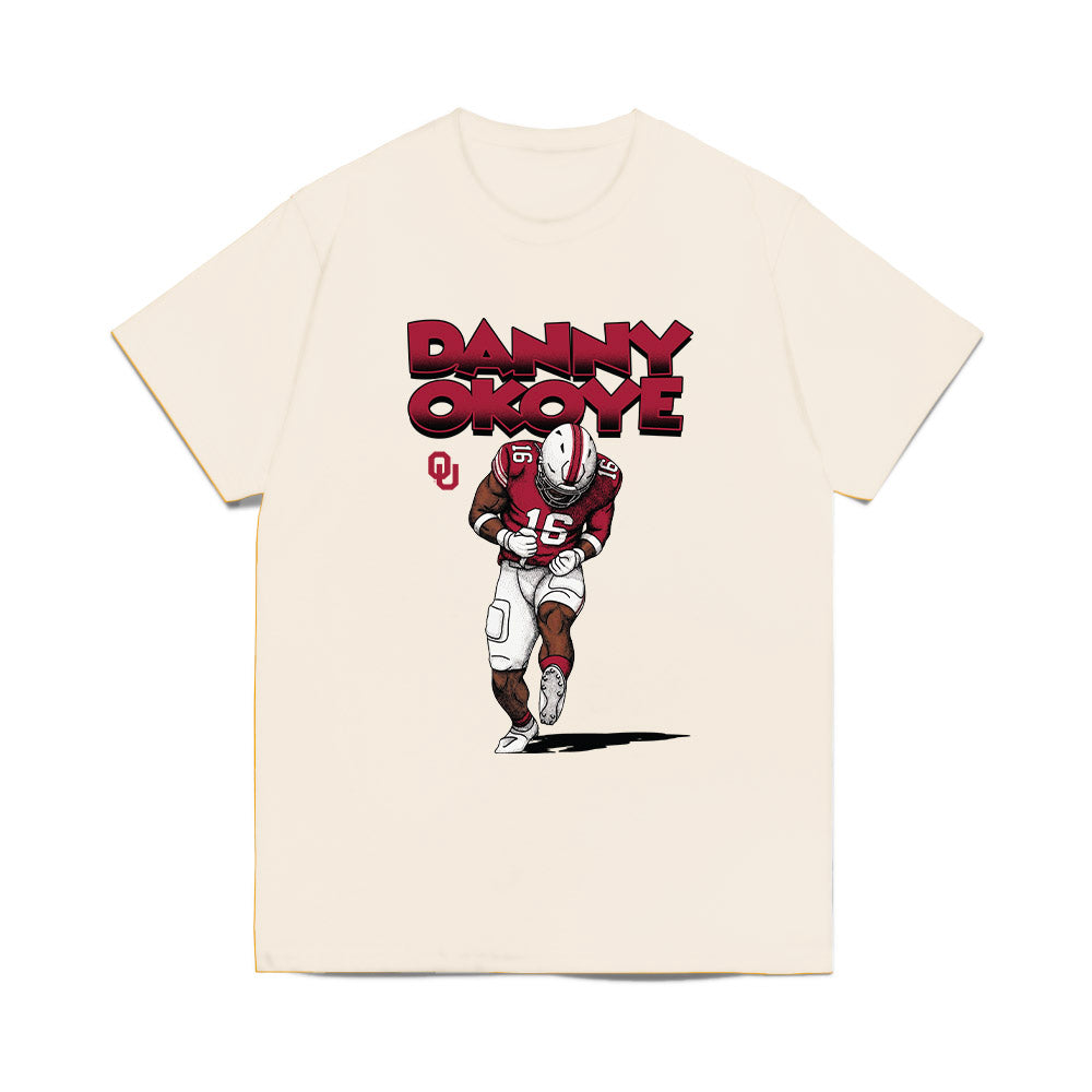 Oklahoma - NCAA Football : Danny Okoye - Caricature Comfort Colors T-Shirt-0