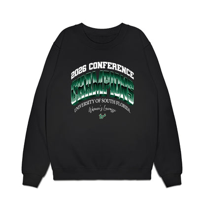 USF - NCAA Womens Lacrosse : 2026 Conference Champions Premium Crewneck Sweatshirt-0