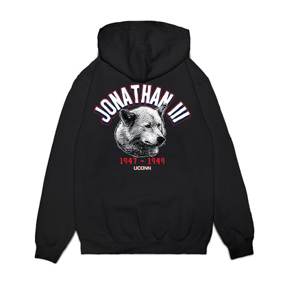 UConn - Huskies Mascot : Jonathan III - Caricature Premium Hooded Sweatshirt-1
