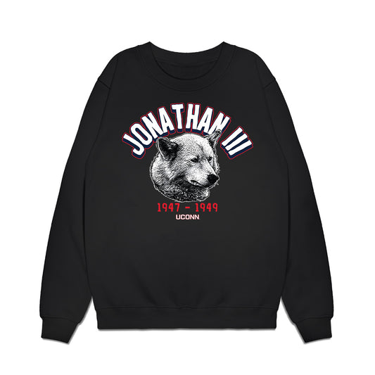 UConn - Huskies Mascot : Jonathan III - Caricature Premium Crewneck Sweatshirt-0