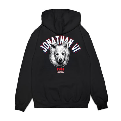 UConn - Huskies Mascot : Jonathan VI - Caricature Premium Hooded Sweatshirt-1