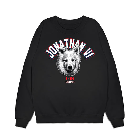 UConn - Huskies Mascot : Jonathan VI - Caricature Premium Crewneck Sweatshirt-0
