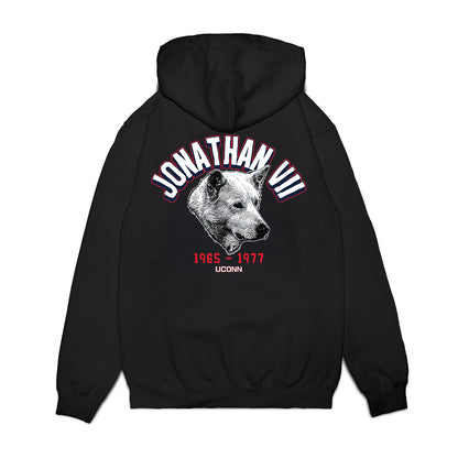 UConn - Huskies Mascot : Jonathan VII - Caricature Premium Hooded Sweatshirt-1