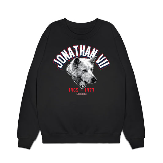 UConn - Huskies Mascot : Jonathan VII - Caricature Premium Crewneck Sweatshirt-0