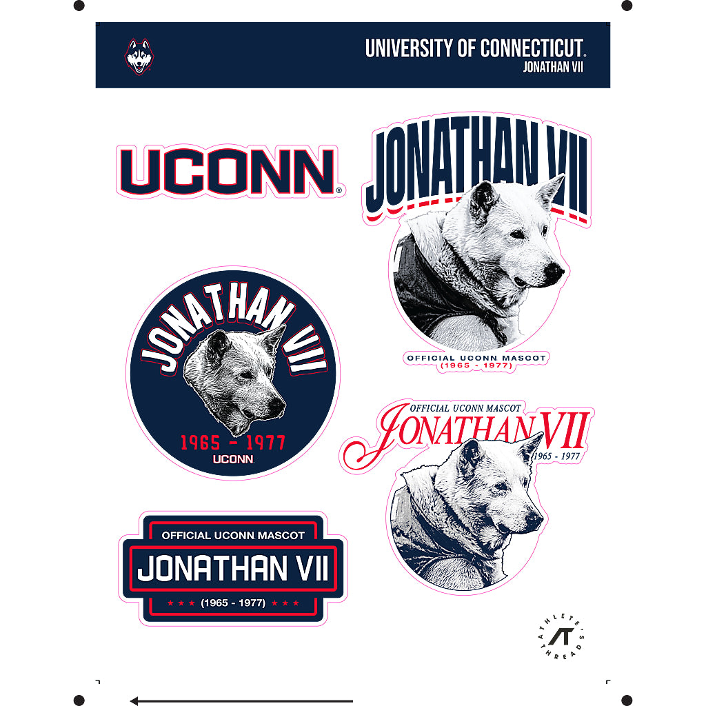 UConn - Huskies Mascot : Jonathan VII - Sticker Sheet-0