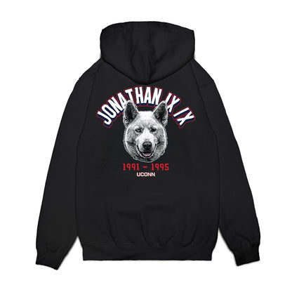 UConn - Huskies Mascot : Jonathan IX/X - Caricature Premium Hooded Sweatshirt-1
