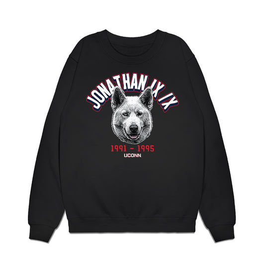 UConn - Huskies Mascot : Jonathan IX/X - Caricature Premium Crewneck Sweatshirt-0
