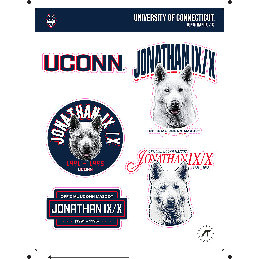 UConn - Huskies Mascot : Jonathan IX/X - Sticker Sheet-0