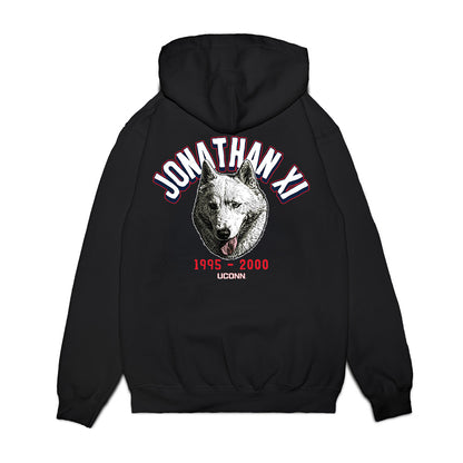 UConn - Huskies Mascot : Jonathan XI - Caricature Premium Hooded Sweatshirt-1