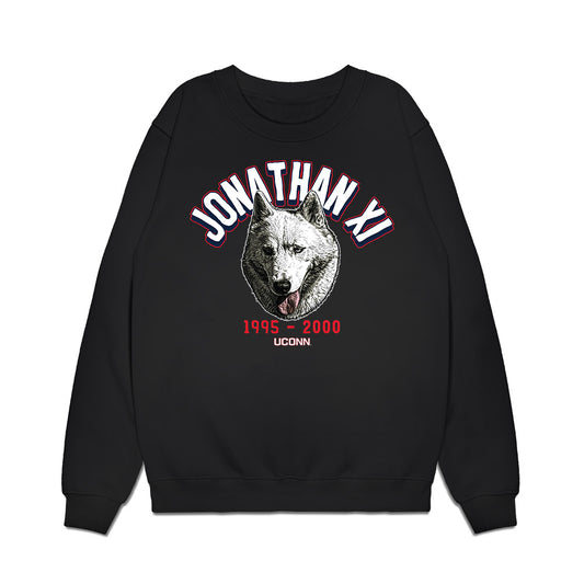 UConn - Huskies Mascot : Jonathan XI - Caricature Premium Crewneck Sweatshirt-0