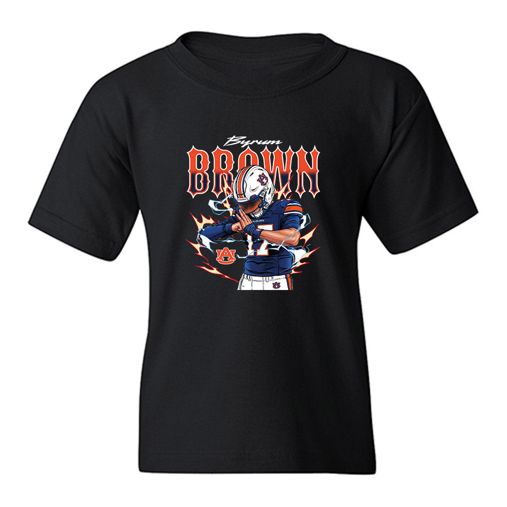 Auburn - NCAA Football : Byrum Brown - Caricature Youth T-Shirt-0