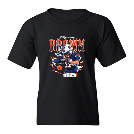 Auburn - NCAA Football : Byrum Brown - Caricature Youth T-Shirt-0