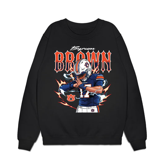 Auburn - NCAA Football : Byrum Brown - Caricature Premium Crewneck Sweatshirt-0