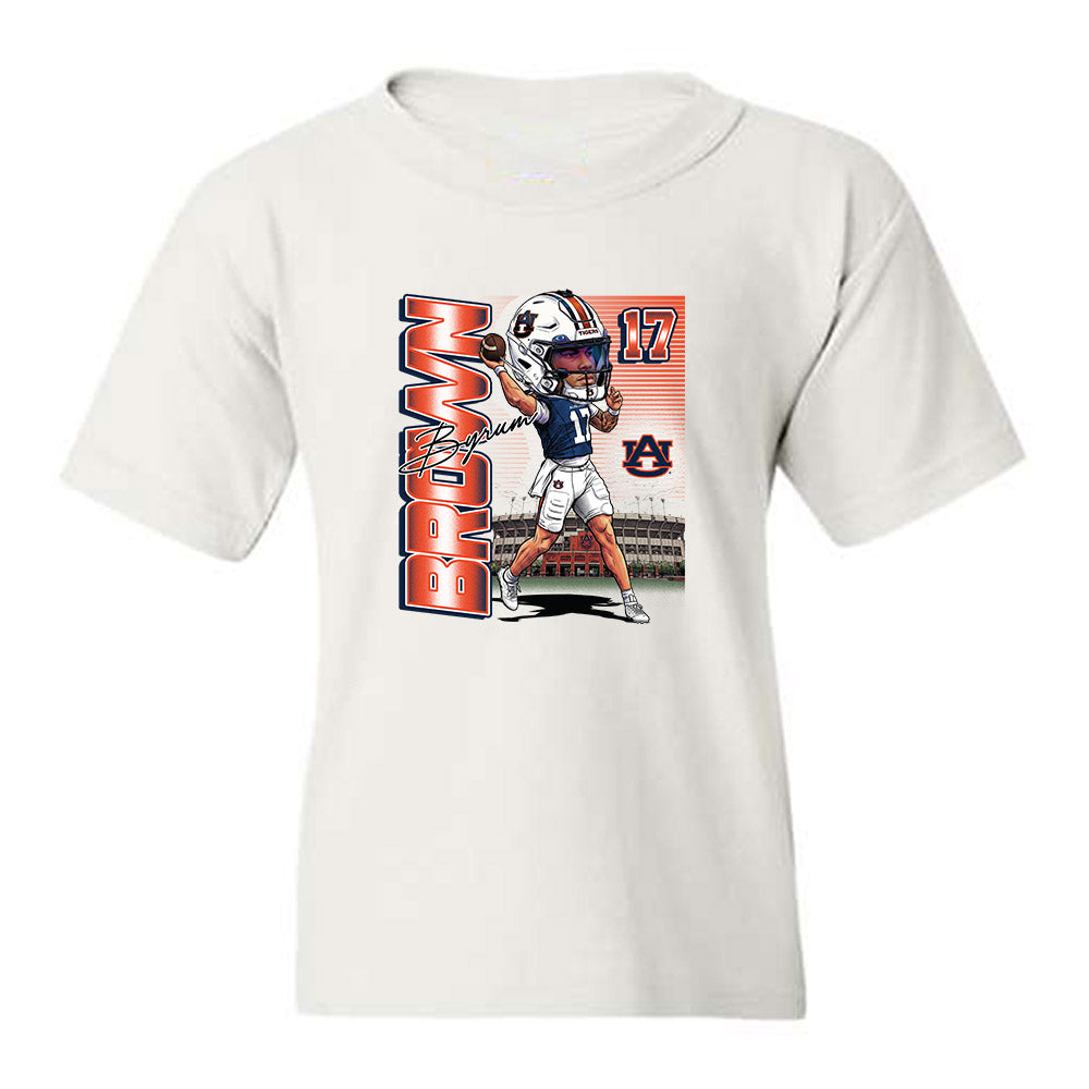 Auburn - NCAA Football : Byrum Brown - Caricature Youth T-Shirt-0