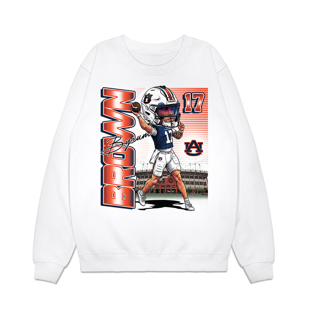 Auburn - NCAA Football : Byrum Brown - Caricature Premium Crewneck Sweatshirt-0
