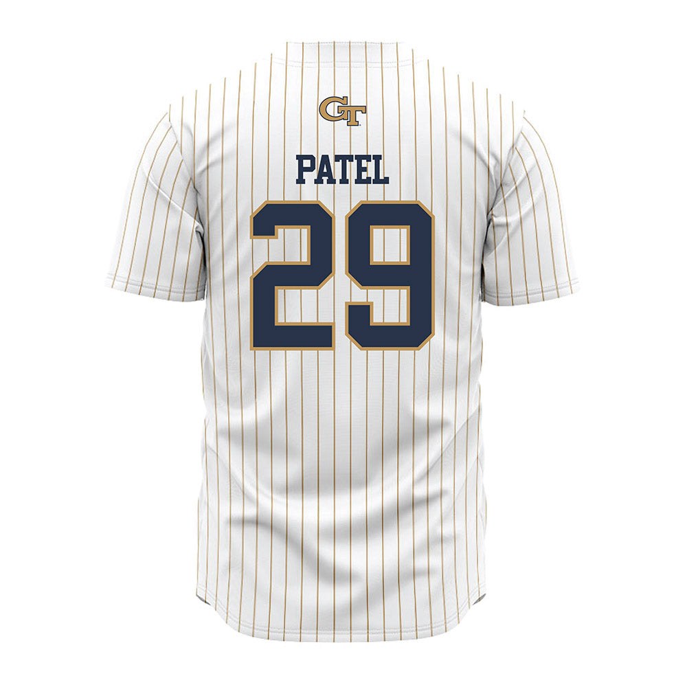 Georgia Tech - NCAA Baseball : Mason Patel - Pinstripe Jersey-1