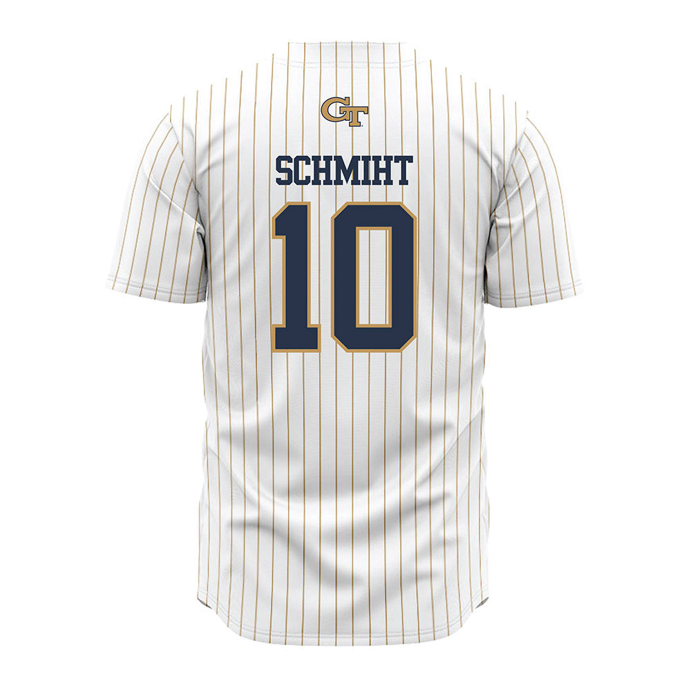 Georgia Tech - NCAA Baseball : Kent Schmiht - Pinstripe Jersey-1