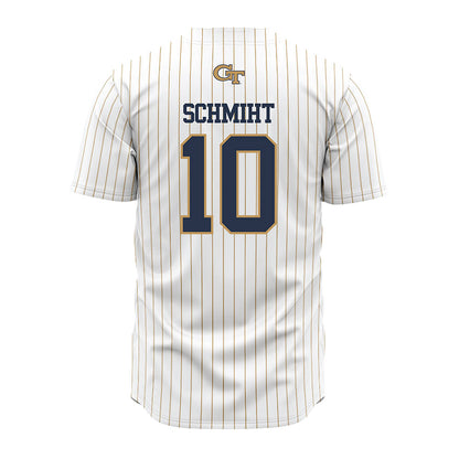 Georgia Tech - NCAA Baseball : Kent Schmiht - Pinstripe Jersey-1