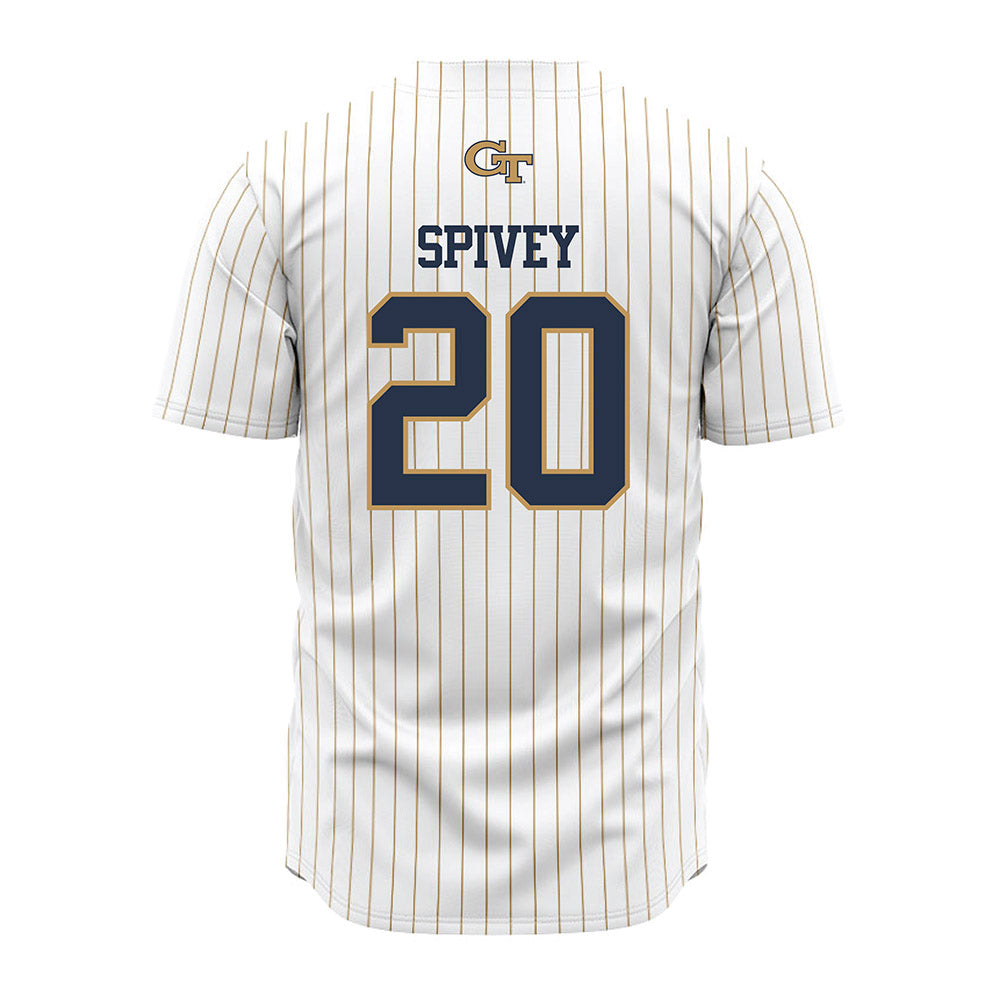 Georgia Tech - NCAA Baseball : Caden Spivey - Pinstripe Jersey-1