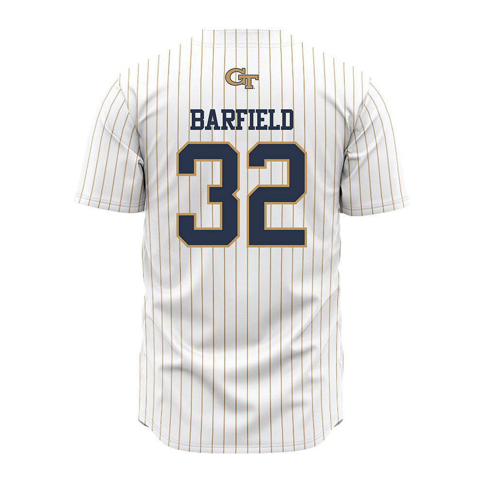 Georgia Tech - NCAA Baseball : Brett Barfield - Pinstripe Jersey-1