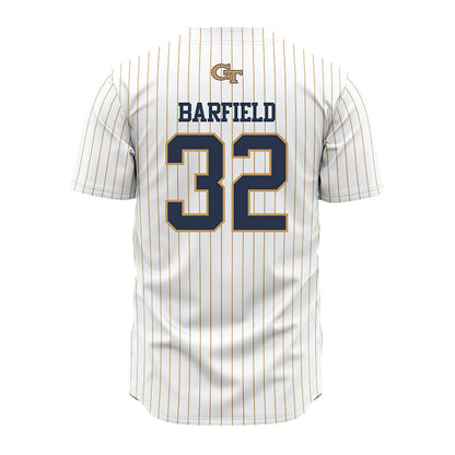 Georgia Tech - NCAA Baseball : Brett Barfield - Pinstripe Jersey-1