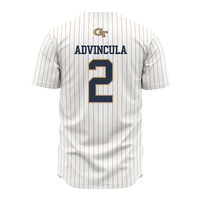 Georgia Tech - NCAA Baseball : Jarren Advincula - Pinstripe Jersey-1