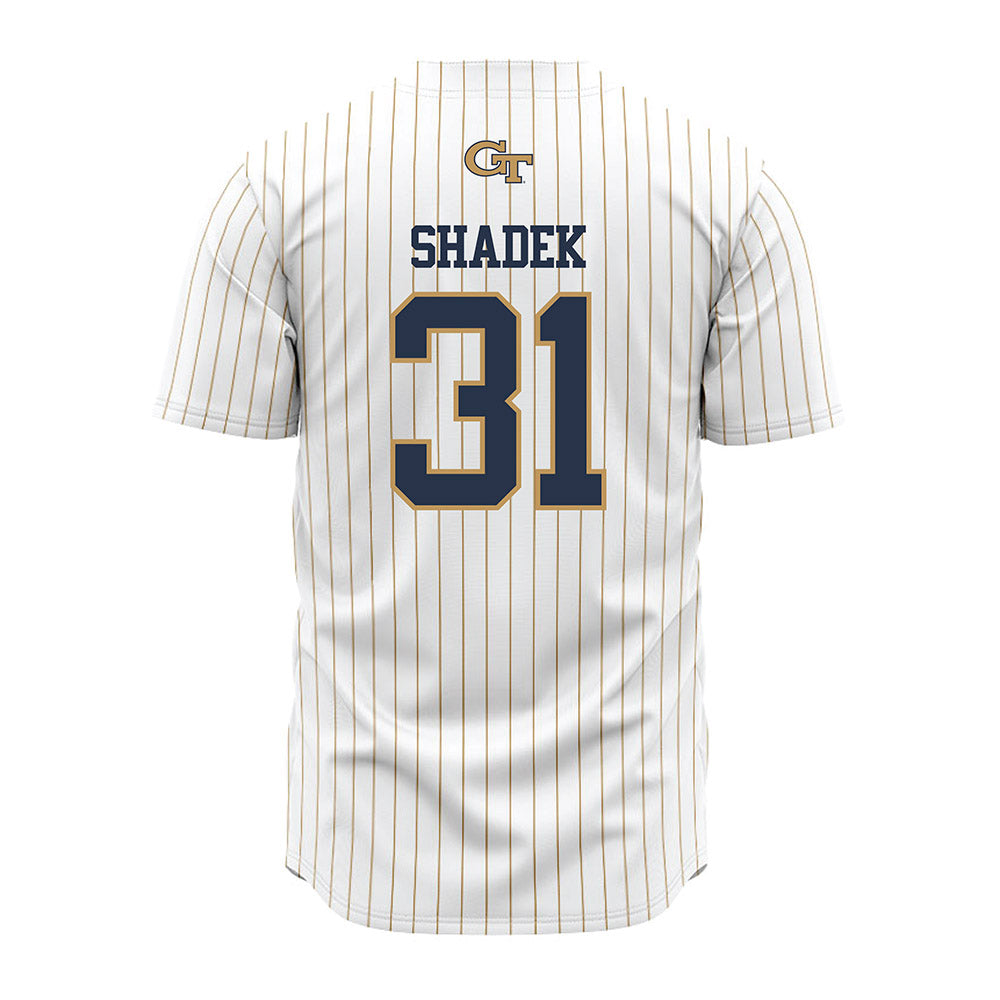 Georgia Tech - NCAA Baseball : Justin Shadek - Pinstripe Jersey-1