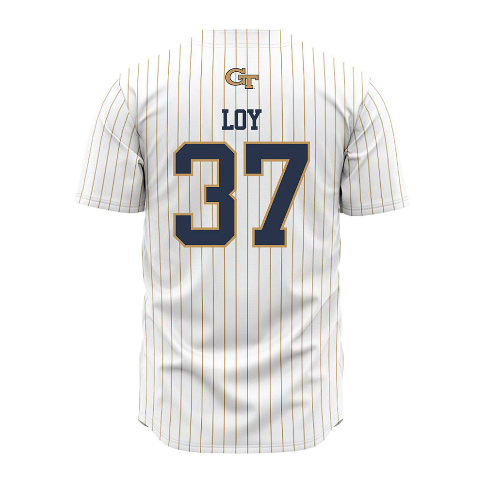 Georgia Tech - NCAA Baseball : Dylan Loy - Pinstripe Jersey-1