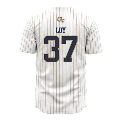 Georgia Tech - NCAA Baseball : Dylan Loy - Pinstripe Jersey-1