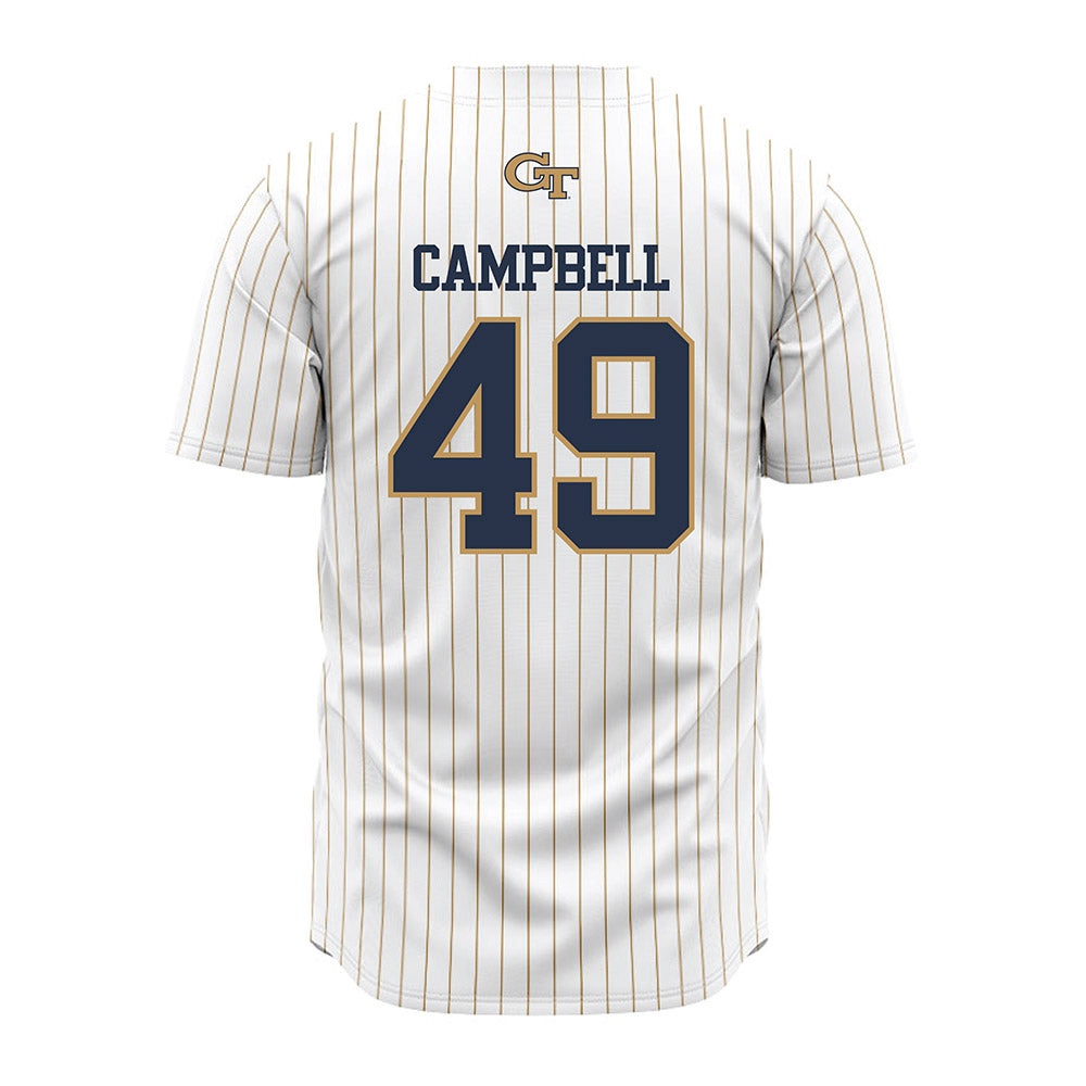 Georgia Tech - NCAA Baseball : Kayden Campbell - Pinstripe Jersey-1