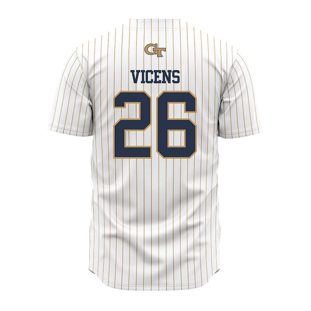 Georgia Tech - NCAA Baseball : Jamie Vicens - Pinstripe Jersey-1