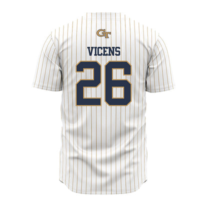 Georgia Tech - NCAA Baseball : Jamie Vicens - Pinstripe Jersey-1