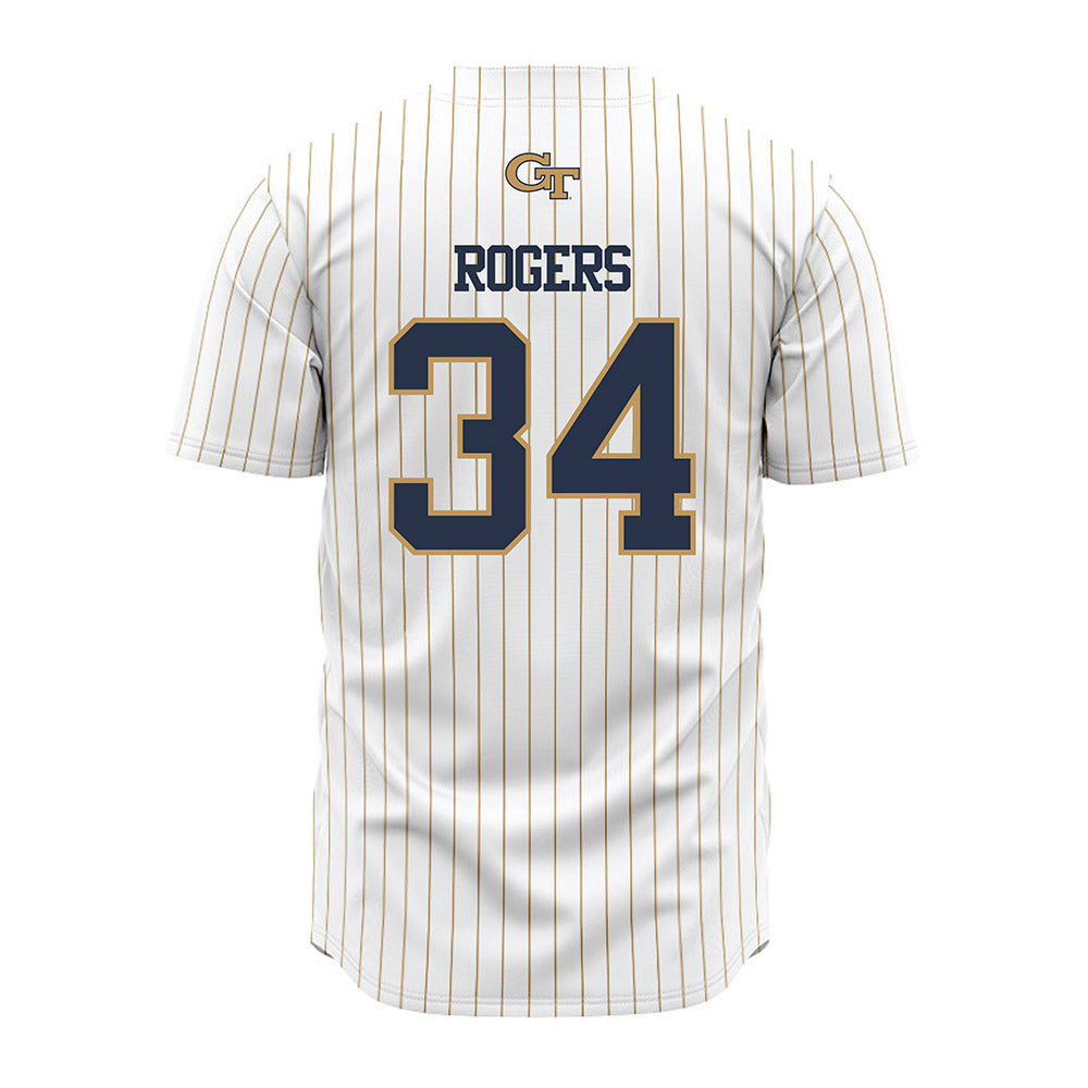 Georgia Tech - NCAA Baseball : Drew Rogers - Pinstripe Jersey-1