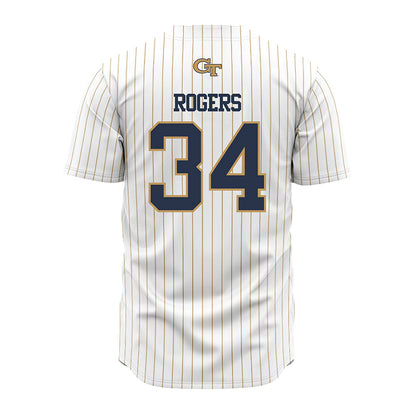 Georgia Tech - NCAA Baseball : Drew Rogers - Pinstripe Jersey-1