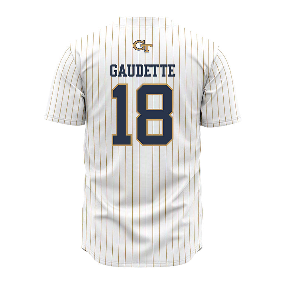Georgia Tech - NCAA Baseball : Caden Gaudette - Pinstripe Jersey-1
