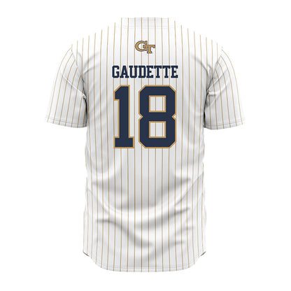 Georgia Tech - NCAA Baseball : Caden Gaudette - Pinstripe Jersey-1