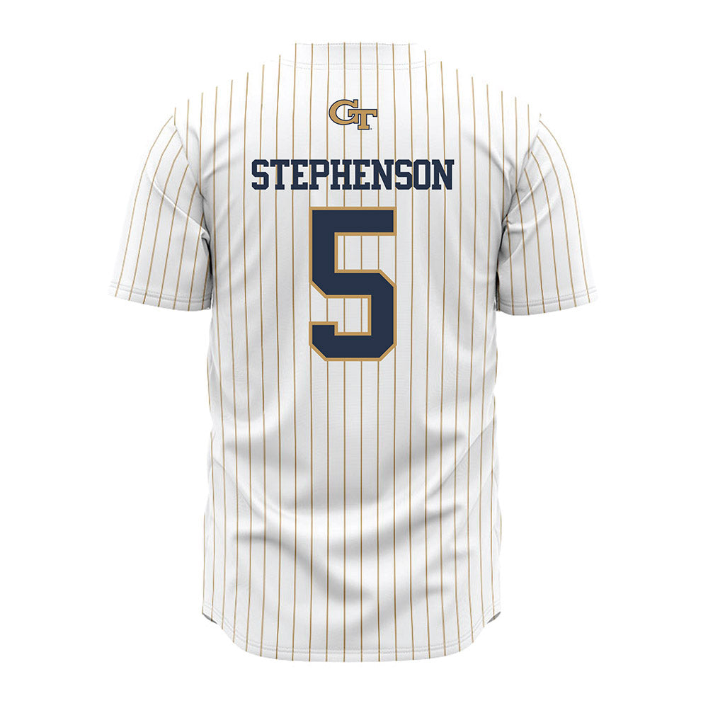 Georgia Tech - NCAA Baseball : Dominic Stephenson - Pinstripe Jersey-1