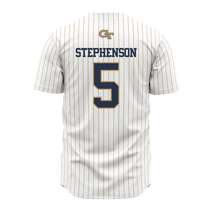 Georgia Tech - NCAA Baseball : Dominic Stephenson - Pinstripe Jersey-1
