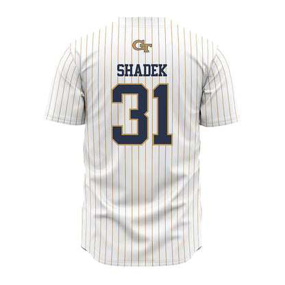 Georgia Tech - NCAA Baseball : Justin Shadek - Pinstripe Jersey-1