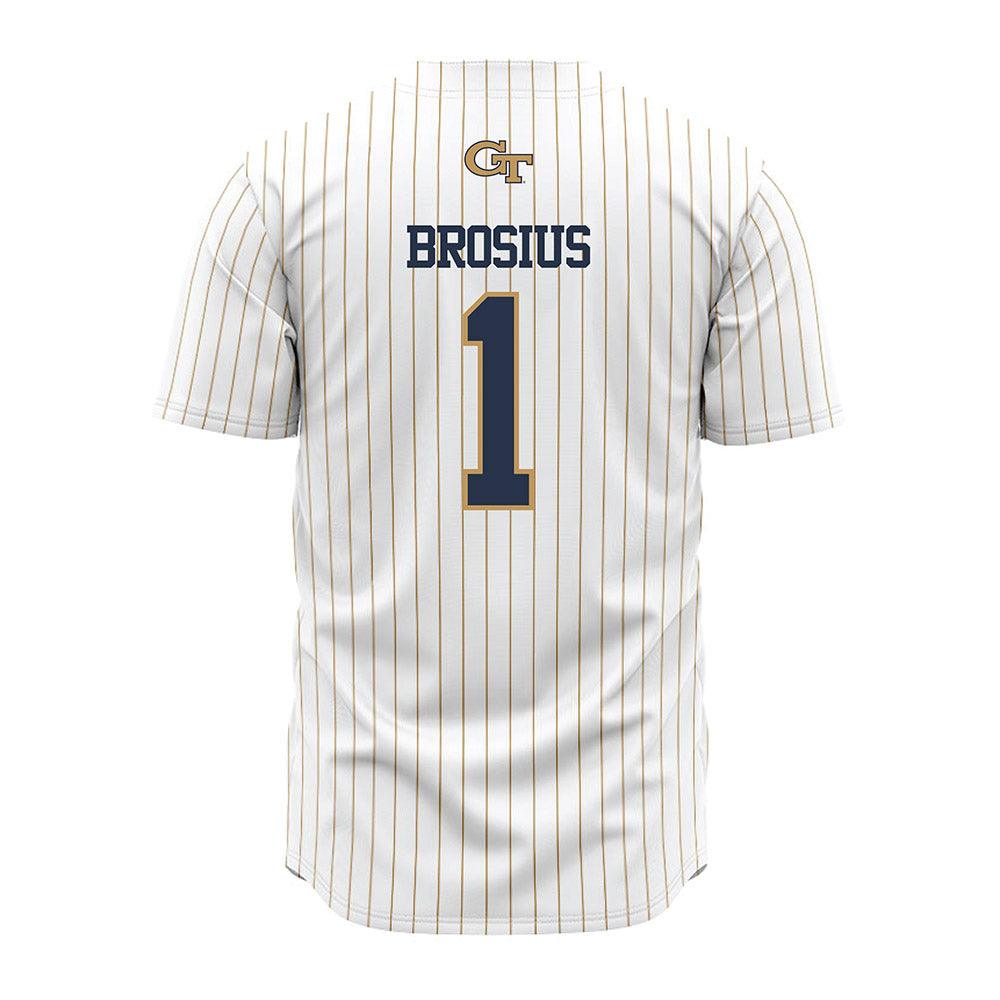 Georgia Tech - NCAA Baseball : Parker Brosius - Pinstripe Jersey-1
