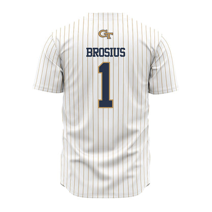 Georgia Tech - NCAA Baseball : Parker Brosius - Pinstripe Jersey-1