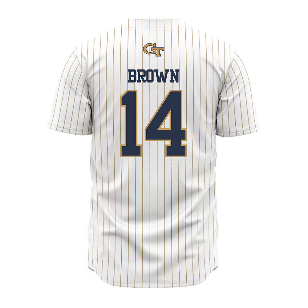 Georgia Tech - NCAA Baseball : Cade Brown - Pinstripe Jersey-1