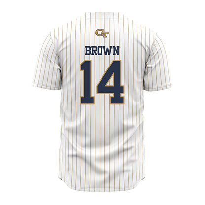 Georgia Tech - NCAA Baseball : Cade Brown - Pinstripe Jersey-1