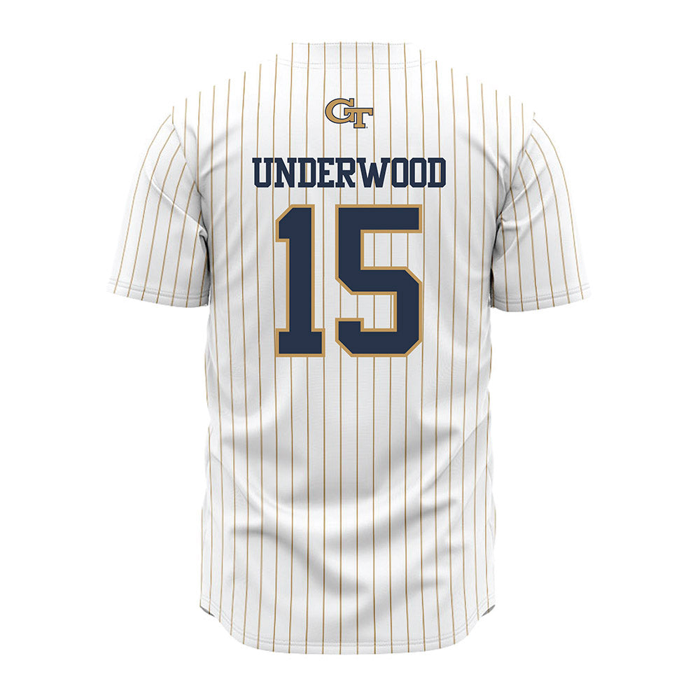 Georgia Tech - NCAA Baseball : Cooper Underwood - Pinstripe Jersey-1